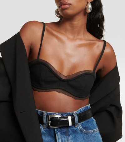 Ganni Woman Top Black Size 6 Organic Cotton