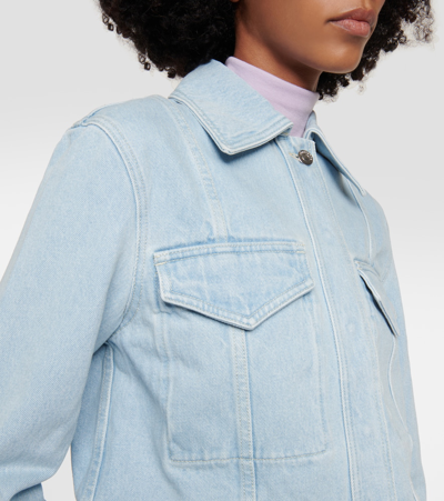 Nanushka Cropped Denim Jacket In Blue