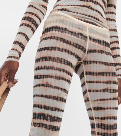 Shop Jean Paul Gaultier X Knwls Striped Mid-rise Flared Pants In Multicoloured