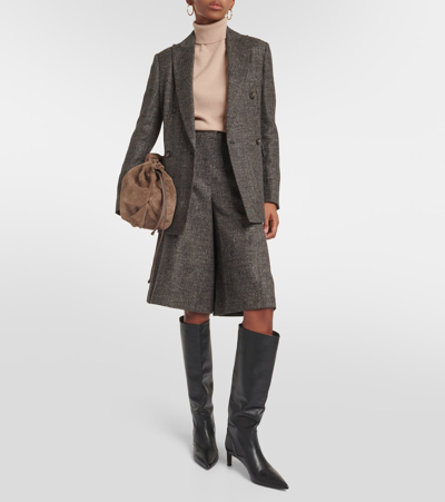 Brunello Cucinelli Wool-blend Bermuda Shorts In Grey