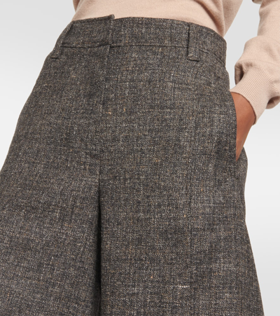 Brunello Cucinelli Wool-blend Bermuda Shorts In Grey