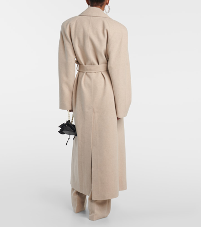 Shop Magda Butrym Double-breasted Cashmere Coat In Beige