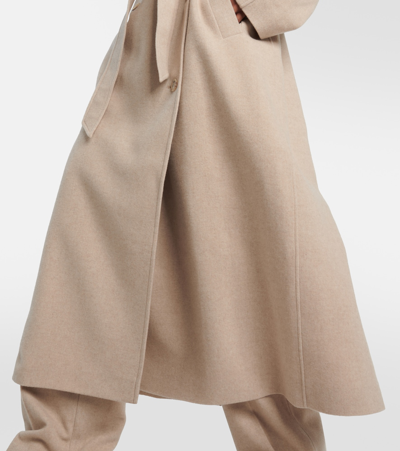 Shop Magda Butrym Double-breasted Cashmere Coat In Beige