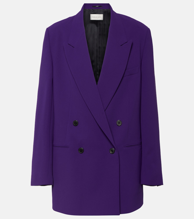 Shop Dries Van Noten Bliss Oversized Double-breasted Blazer In Purple