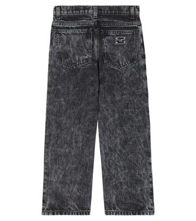 Shop Dolce & Gabbana Dg Cotton And Silk Jeans In Black