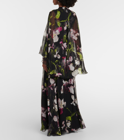 Shop Erdem Floral Silk Voile Gown In Multicoloured