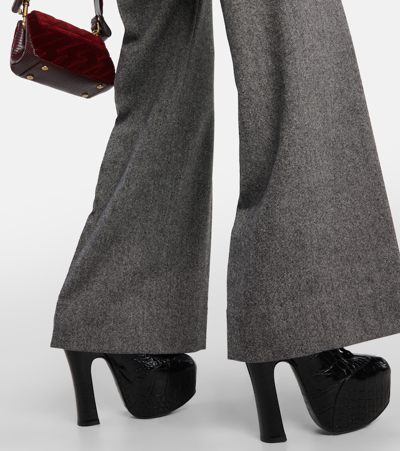 Vivienne Westwood Tailored Straight Wool Pants In Grey