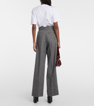 Shop Vivienne Westwood Tailored Straight Wool Pants In Grey