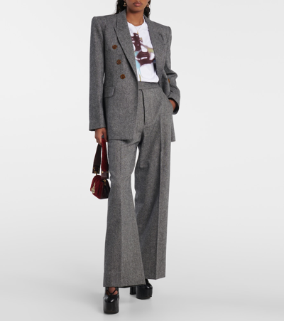 Vivienne Westwood Tailored Straight Wool Pants In Grey