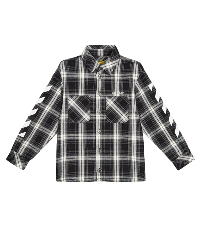 Shop Off-white Bookish Checked Flannel Shirt In Multicoloured