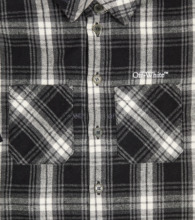 Shop Off-white Bookish Checked Flannel Shirt In Multicoloured