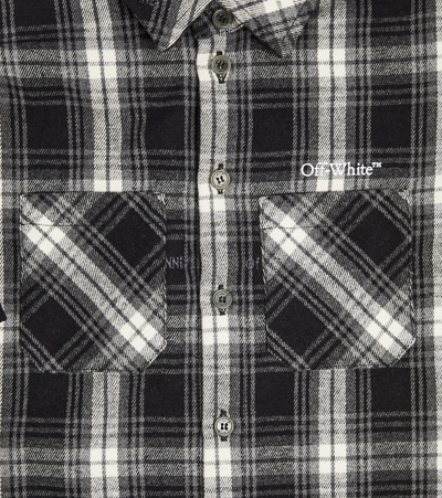 Off-white Bookish Checked Flannel Shirt In Multicoloured