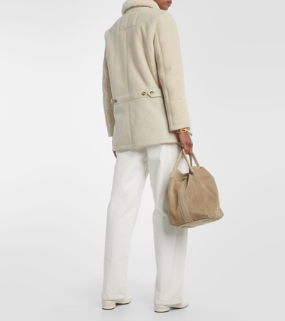 Shop Loro Piana Voyageur Shearling-lined Suede Jacket In White