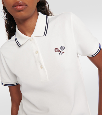 Shop Tory Sport Piqué Polo T-shirt In White