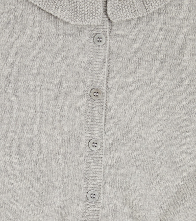 Il Gufo Ruffle-trimmed Wool Cardigan In Grey
