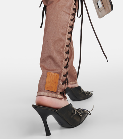 Jean Paul Gaultier X Knwls Low-rise Denim Corset Pants In Brown