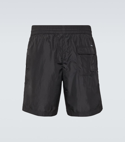 Dolce & Gabbana Logo Plaque Short Swimsuit In Black
