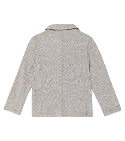 Il Gufo Cotton Chevron Jacket In Grey