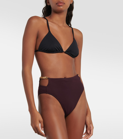 Stella Mccartney Chain-trimmed Bikini Bottoms In Red