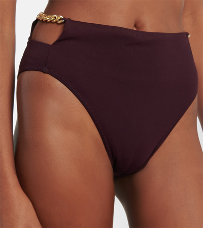 Stella Mccartney Chain-trimmed Bikini Bottoms In Red