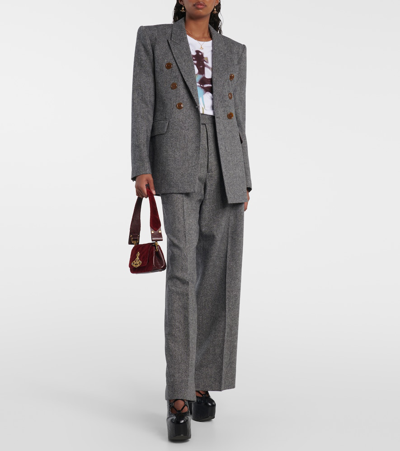 Vivienne Westwood Wool-blend Double Breasted Blazer In Grey