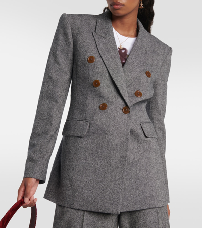 羊毛混纺双排扣西装式外套