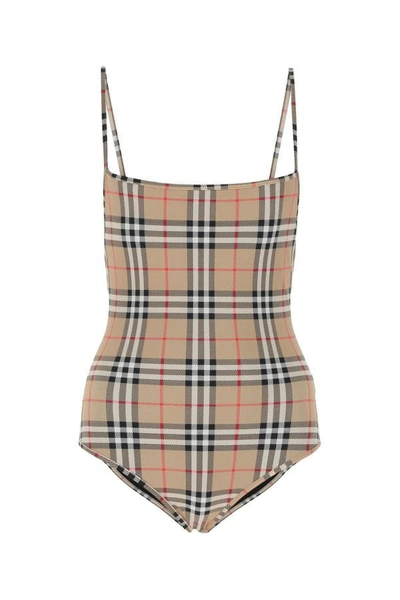Burberry Vintage Check Swimsuit In Multicolor