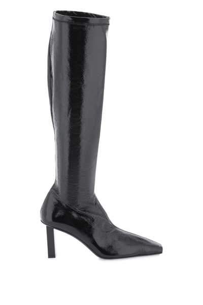 Shop Courrèges Courreges Faux Patent Leather Boots Women In Black