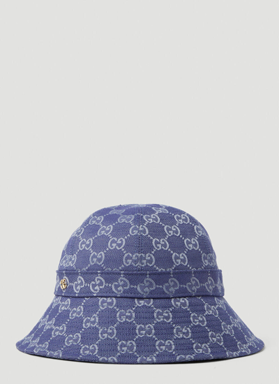 Shop Gucci Men Gg Canvas Bucket Hat In Blue