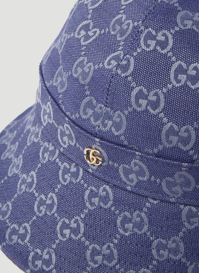 Shop Gucci Men Gg Canvas Bucket Hat In Blue