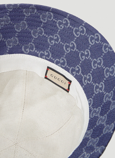 Shop Gucci Men Gg Canvas Bucket Hat In Blue