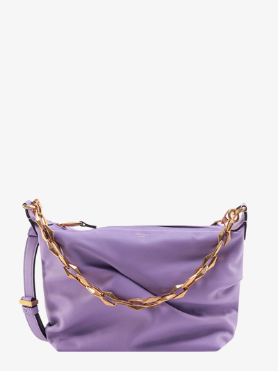 Shop Jimmy Choo Woman Diamond Soft Hobo/s Woman Purple Shoulder Bags