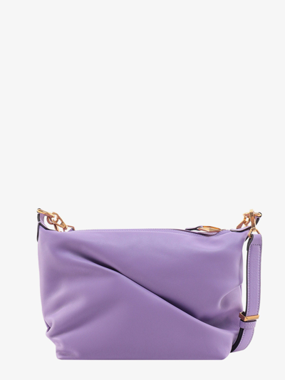 Shop Jimmy Choo Woman Diamond Soft Hobo/s Woman Purple Shoulder Bags