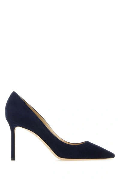 Shop Jimmy Choo Woman Midnight Blue Suede Romy 85 Pumps