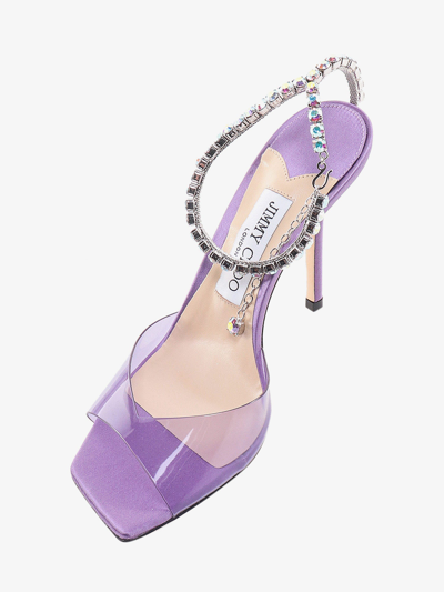 Shop Jimmy Choo Woman Saeda Woman Purple Sandals