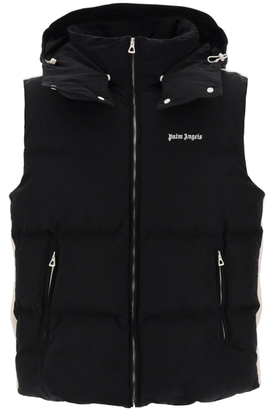 Shop Palm Angels Puffer Vest With Contrasting Bands Men In Black