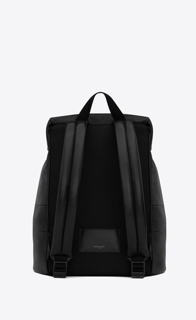 Shop Saint Laurent Men  Leather Backpack In Black