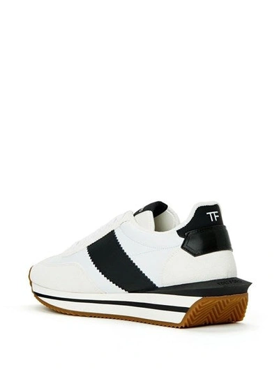 Shop Tom Ford Men Suede & Tech Low Top Sneakers In White