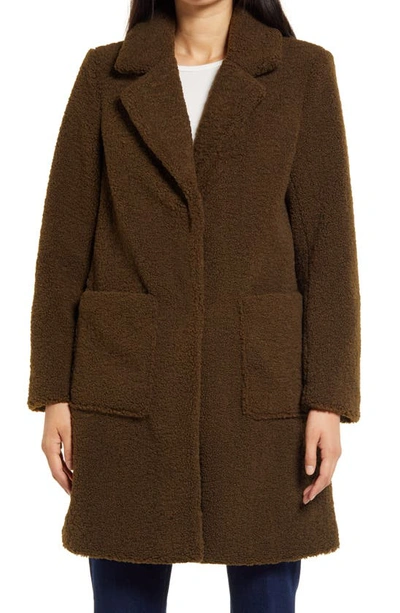 Shop French Connection Faux Fur Teddy Coat In Emerald