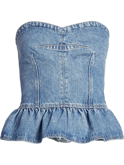 Shop Isabel Marant Étoile Marant Etoile Strapless Denim Top