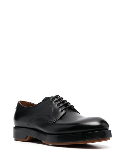 Shop Zegna Polished-leather Derby Shoes