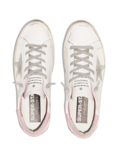 Golden Goose Super-star Used-effect Leather Sneakers With Suede Profiles