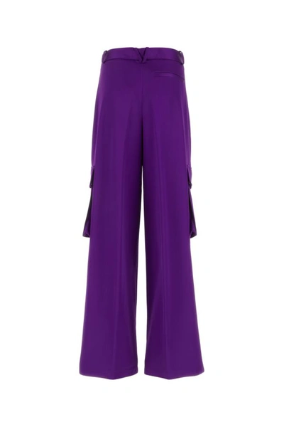 Versace Duchesse Viscose Informal Wide-leg Cargo Pant In Purple