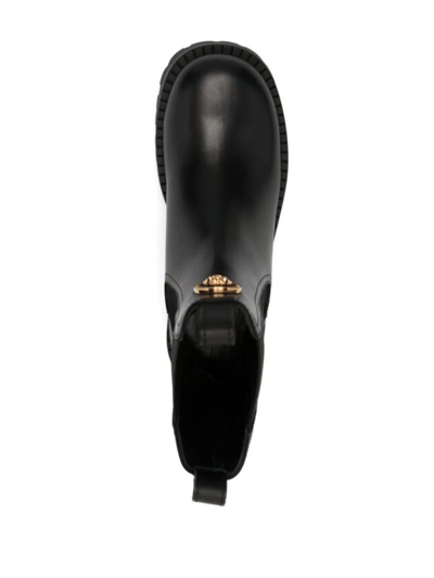 Shop Versace Women Chelsea Vagabond Boots In Black