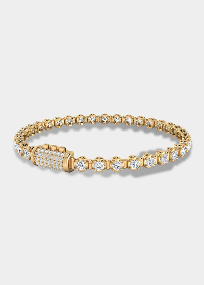Shop Hoorsenbuhs 3mm Diamond Bracelet In 18k Yellow Gold In Wg