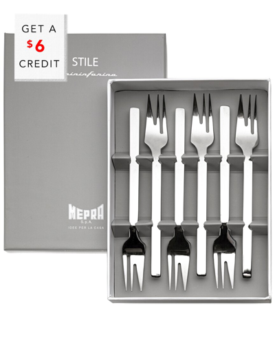 Mepra Gift Box 6pc Cake Forks With $7 Credit