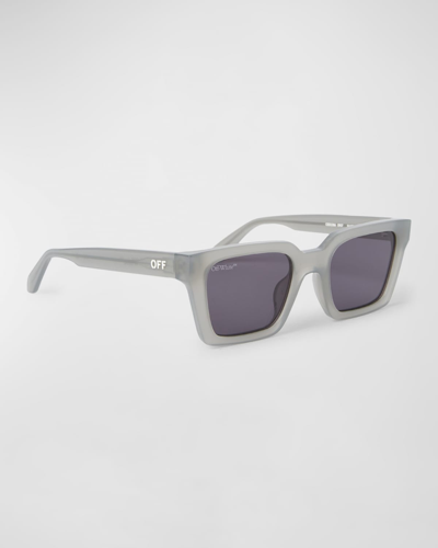 Shop Off-white Men's Palermo Acetate Square Sunglasses In Grey