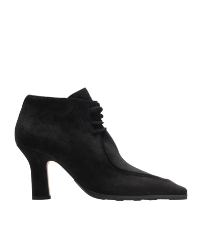 Shop Burberry Suede Storm Ankle Boots 85 In Black