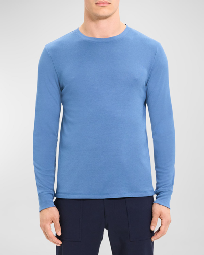 Shop Theory Men's Essential Tee Long Sleeve In Anemone Milano In Frc Gr Mln