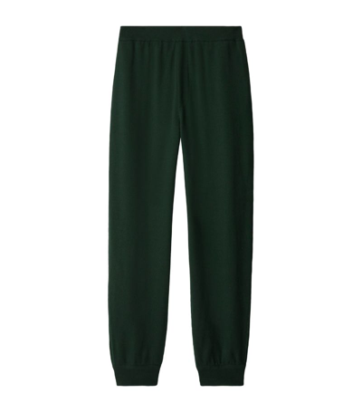 Shop Burberry Wool Embroidered Sweatpants In Green